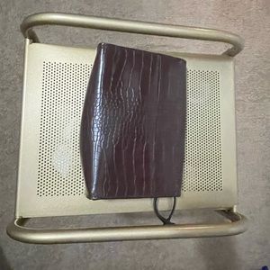 Brown faux crocodile small bag